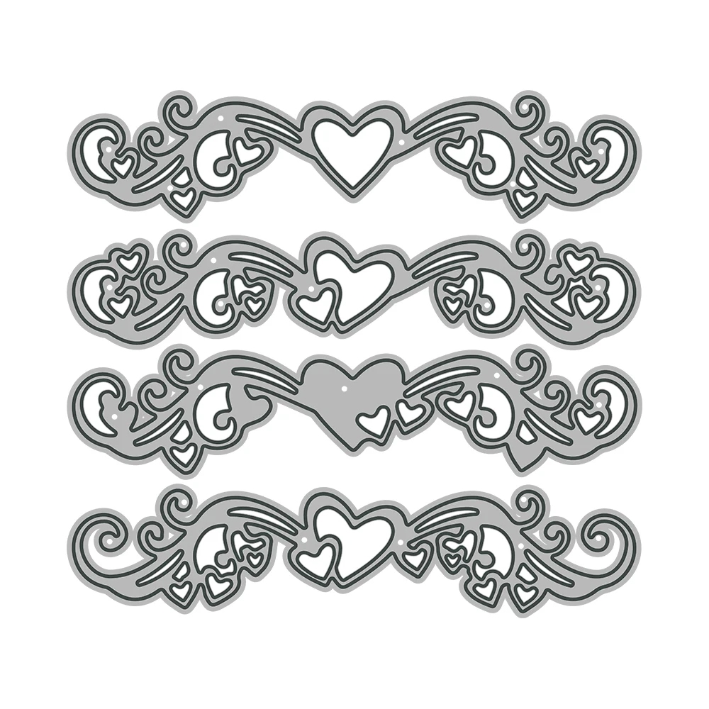 MangoCraft Hollow Hearts Cutting Dies Love Valentine's Day DIY Scrapbooking Supplies Metal Dies Knife Mold For Card Albums Decor