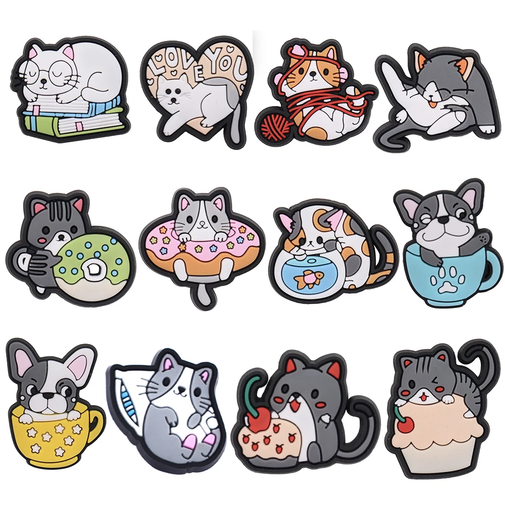 10-25 Stück Schuh-Charms der Tier-Serie, niedliche Katze, Frosch, Capybara, Schuh-Accessoires, Dekorationen, passend für Clogs, Sandalen, Garten-Armbänder – Detail 17