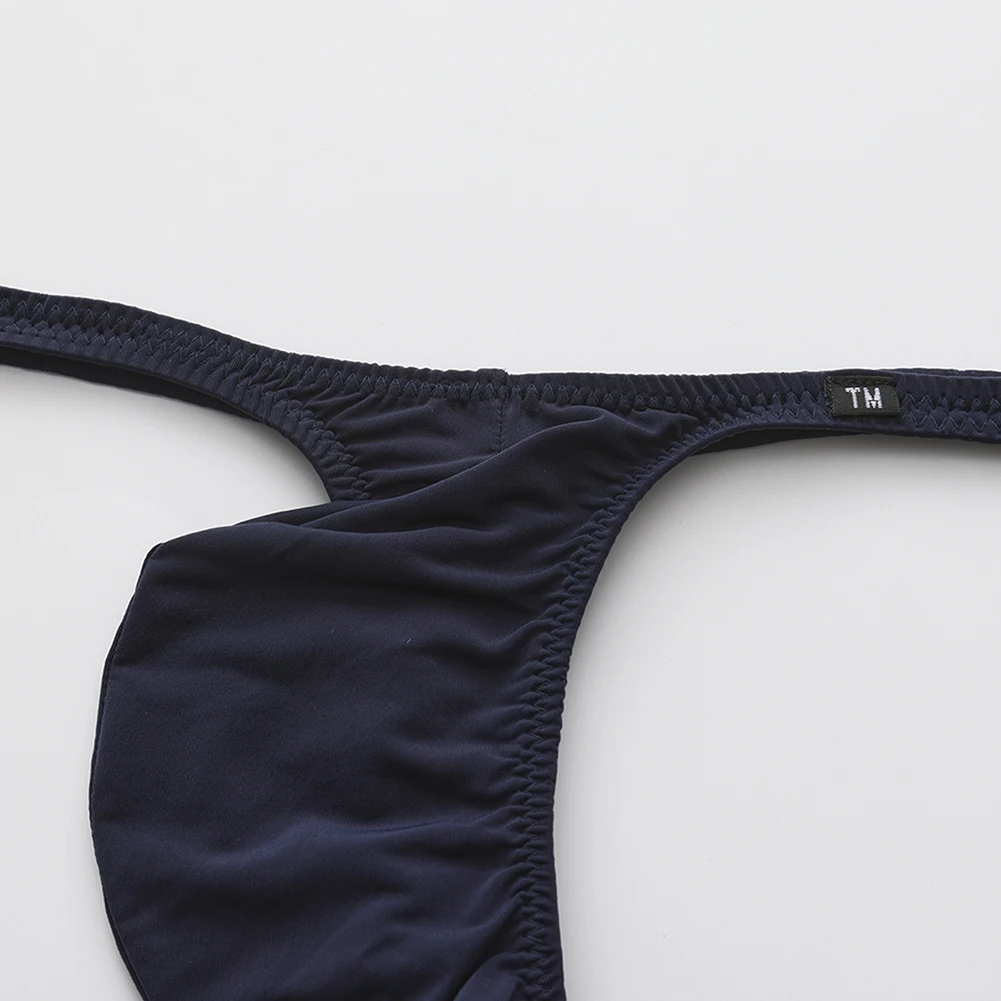 

Stretch Breathable Men G-string Large Bulge Pouch Low Rise T-back Underwear Thongs Simple Basic Style Man Briefs