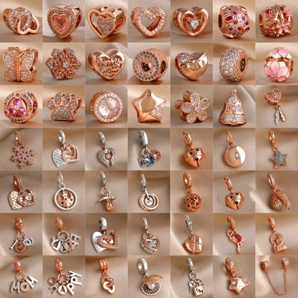 NEW925 Silver,Heart-shaped,Dog Paw Beads,Snowflakes,Firefly Pendant,European Original Bracelet DIY Accessory Exquisite Jewelry ﻿