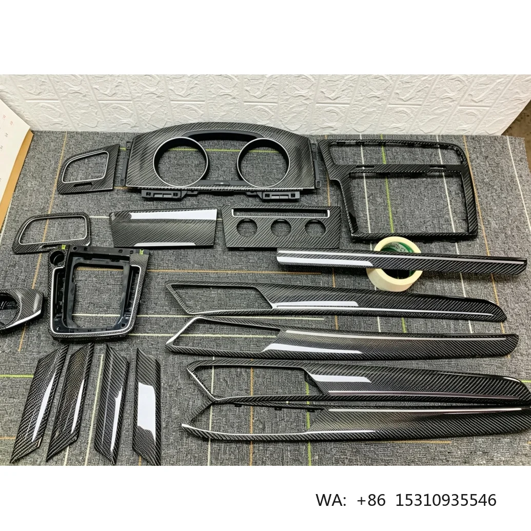 Real Carbon Fiber Interior Trim Replacement Kit for Volkswagen Golf 7 MK7 MK7.5 Dashboard Center Console Door Trim Set