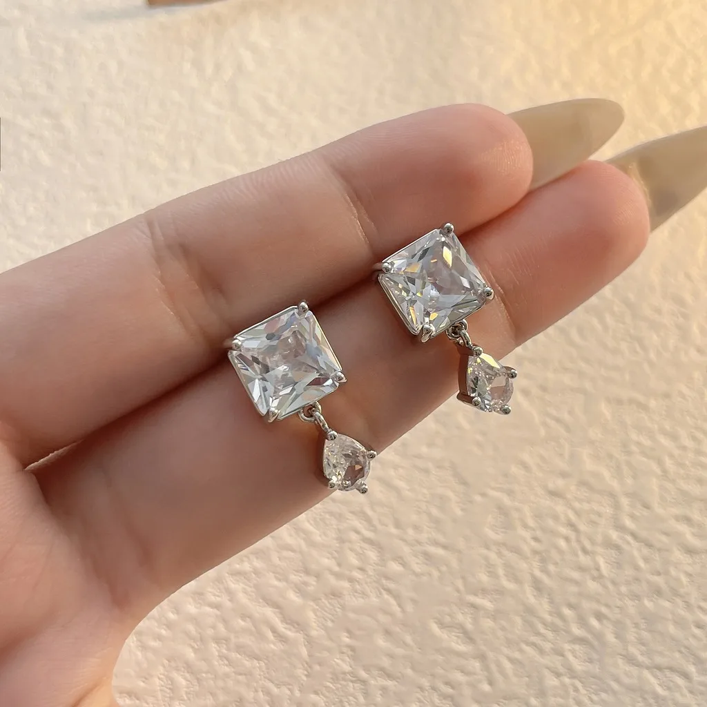 Cubic Zirconia Earrings Pure Copper Drop Earrings Earrings Delicate For Formal Events Casual Outfits Commuting Outfits