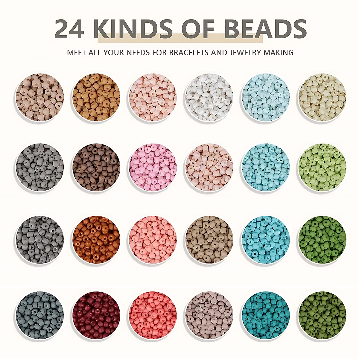 24 color 3mm Seed DIY beaded kit Friendship Bracelet making kit, Threading kit for girls, gift ideas for holiday birthday party