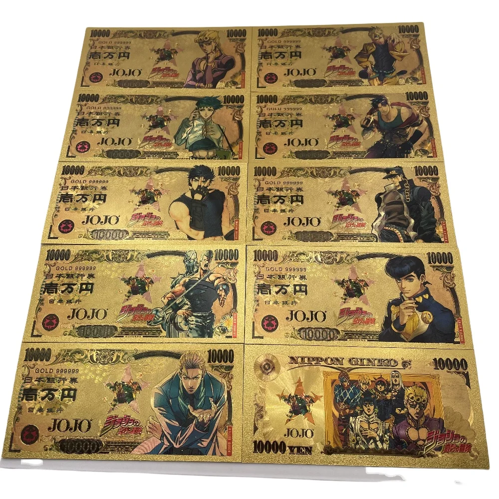 

Anime JoJo's Bizarre Adventure Gold Foil Banknote Collection Card Joseph/Jotaro Character Fan Exclusive Peripheral Gift Souvenir