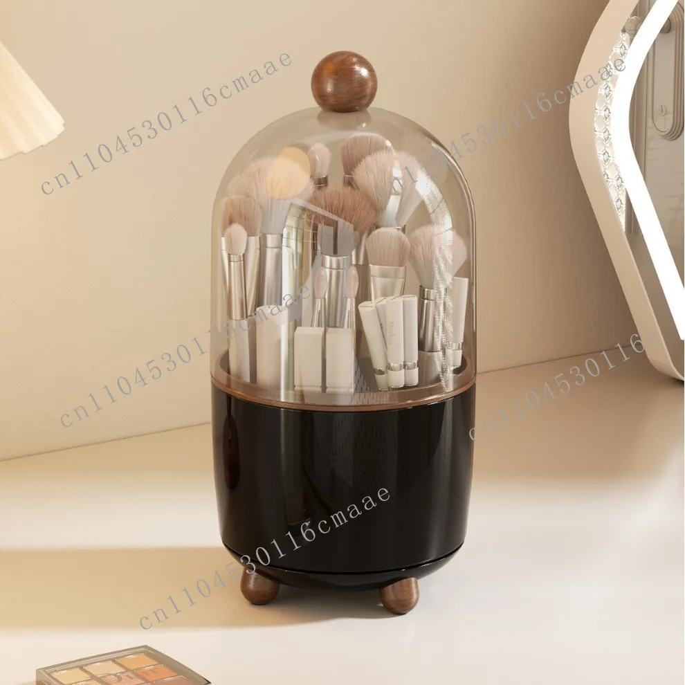 Makeup brush box Rotatable desktop cosmetics lipstick Dust-proof cylinder Dresser bucket