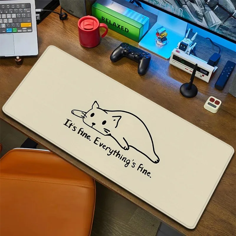 Coffee Mouse Pad Cute Cat Desk Mat Laptop Pad Carpet Anime Mousepad Company Notebook Gamer Computer Table Gaming Accessories