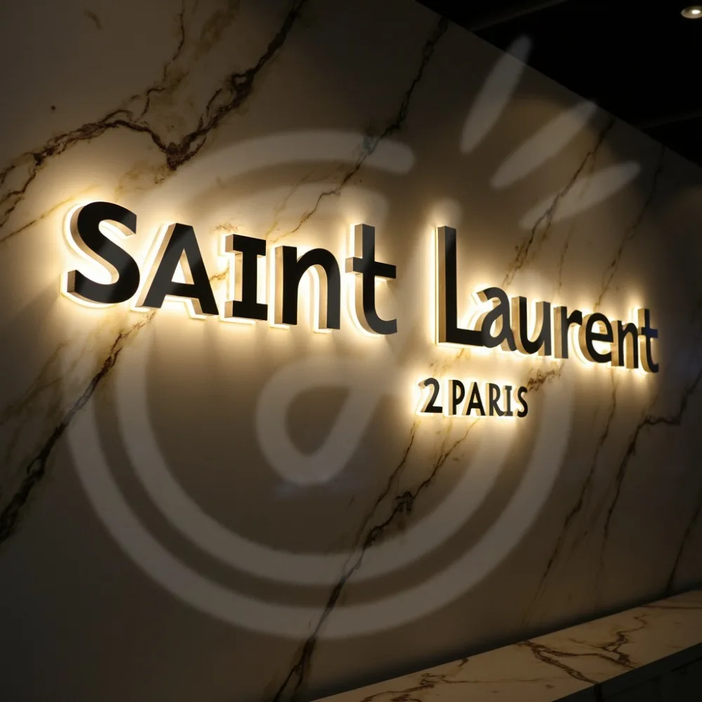 맞춤형 3D 백라이트 문자 간판, 실내외용 금속 LED 조명 회사 비즈니스 간판