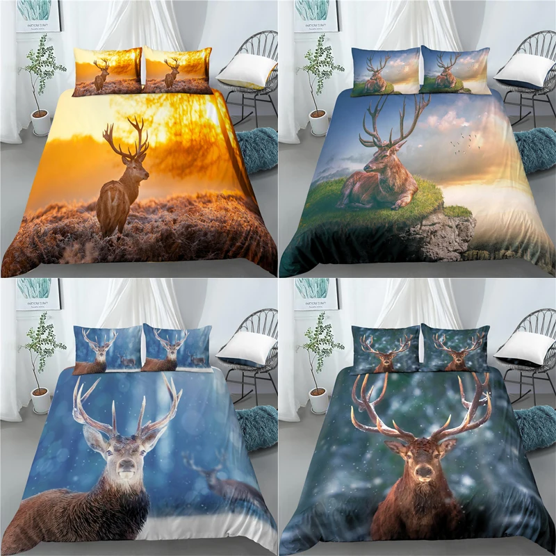 

Luxury 3D Deer Print 2/3Pcs Bedding Set - EU/US/AU Sizes, Ultra - Comfortable Duvet Cover & Pillowcase