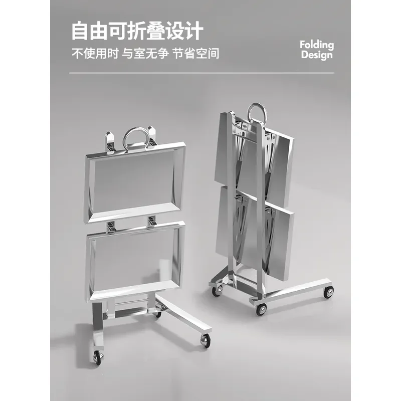 Barber shop cart Beauty salon special multi-functional hair salon hand push beauty cart Thickened stainless