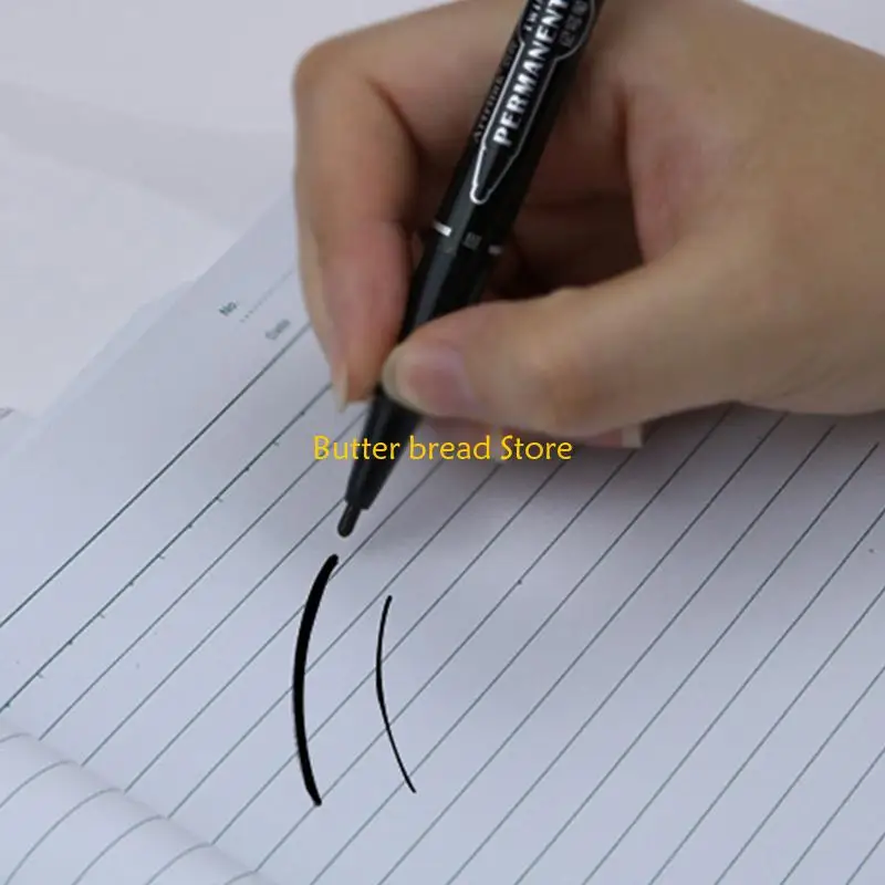 W89C 10Pcs Vehicle Labeling Pen Quick Dry Waterproof Double Ended Permanent Marker