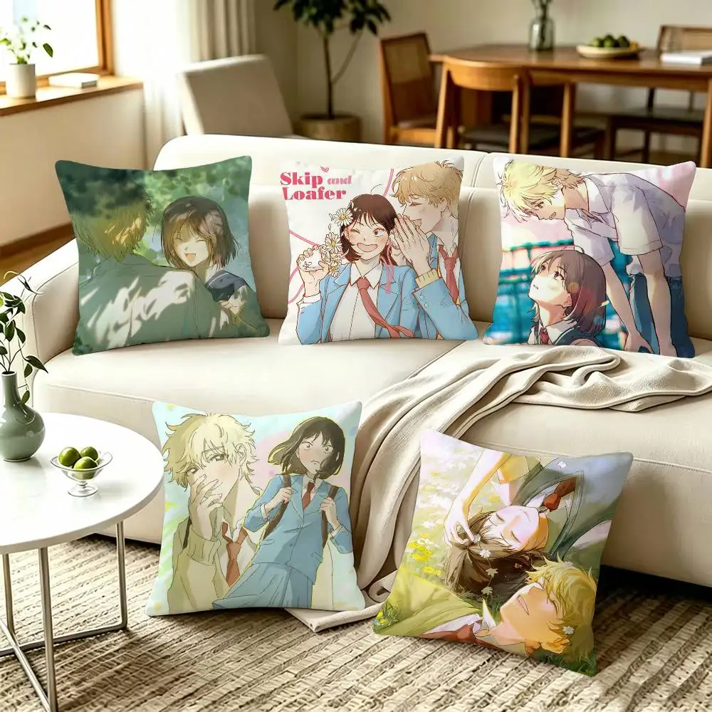 Skip and Loafer mitsumi and shima Anime Pillow Covers, Home Sofa Cushion Covers and Aecorative Custom
