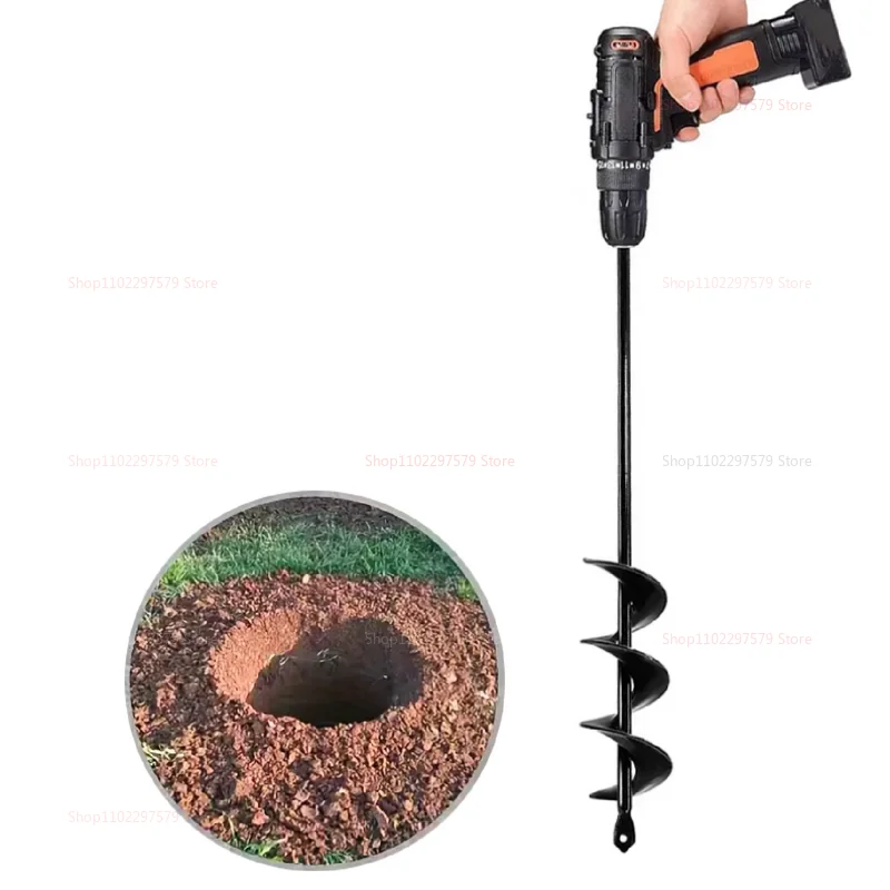 Garden Auger Spiral Drill Bit Gardening Flower Planter Earth Drill Planting Hole Digger Tool Loose Soil Drill Bit Accessories
