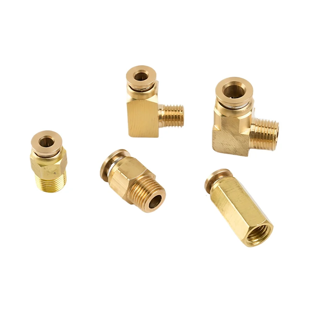 Brass Push In Connect Lubrication Fitting, M6-M8 1/8