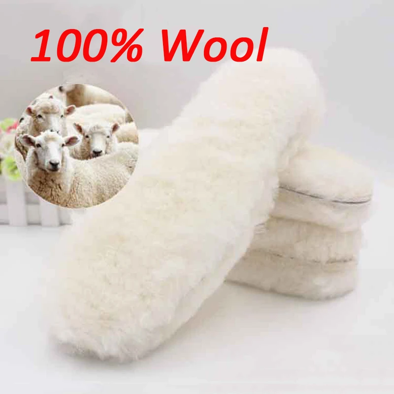 2024 Australia Natural Sheepskin Insoles Winter Real Fur Wool insoles Men Women Warm Soft Thick warm Cashmere Snow Boots