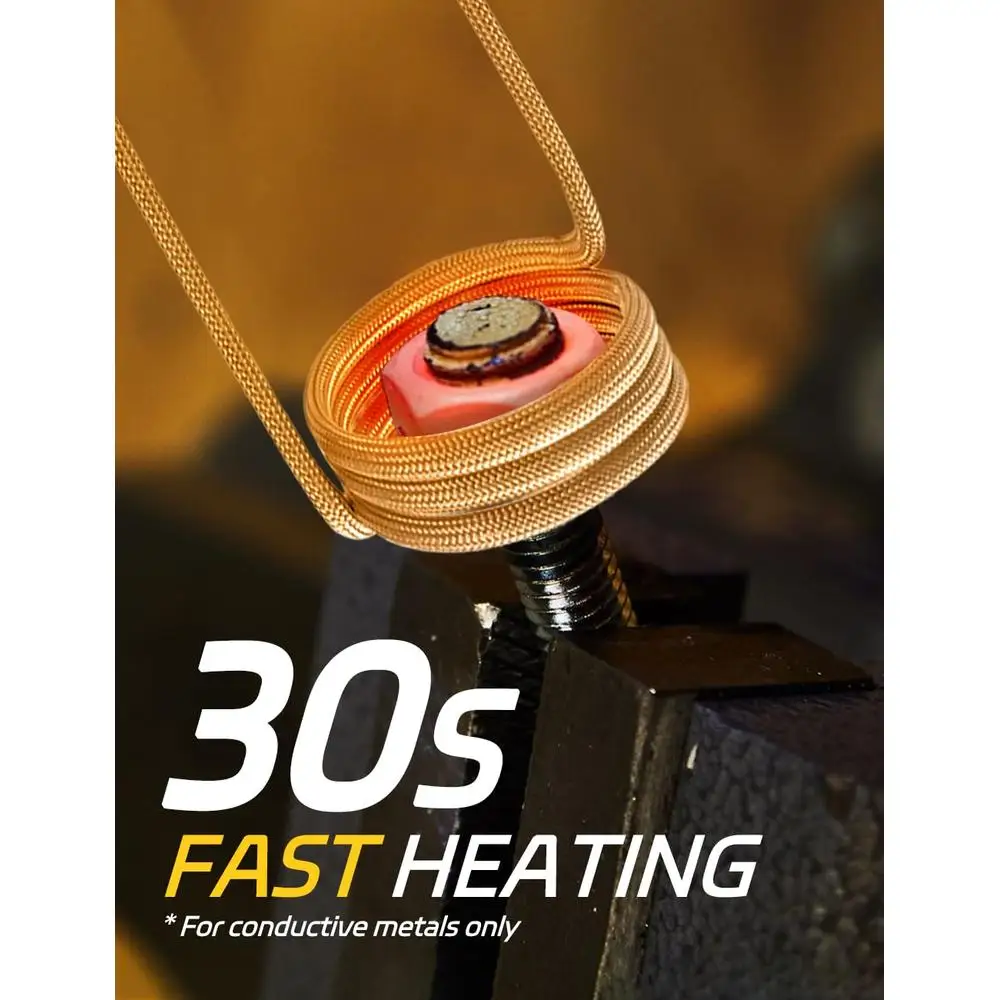 1000W 110V Magnetic Induction Heater Kit 4 Coil Rusty Screw Removing Tool Fast Heating Versatile Applications LED Lighting Smart