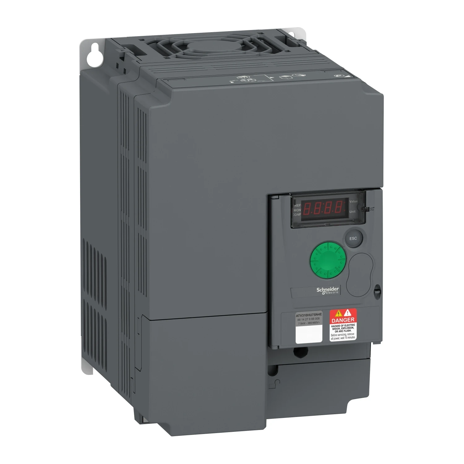 

ATV310HU75N4E variable speed drive, Easy Altivar 310, 7.5kW, 10hp, 380...460V, 3 phase, without filter