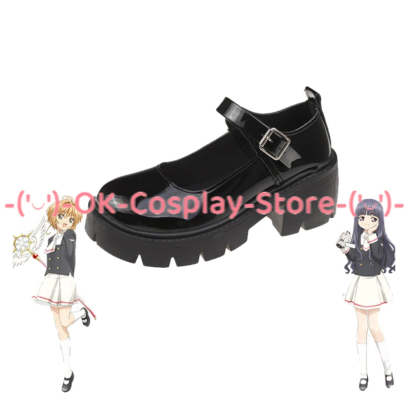 Anime Card Captor Sakura Sapatos de Cosplay para Mulheres, Acessórios Universais Lolita, Uniforme Estudantil Japonês, Botas