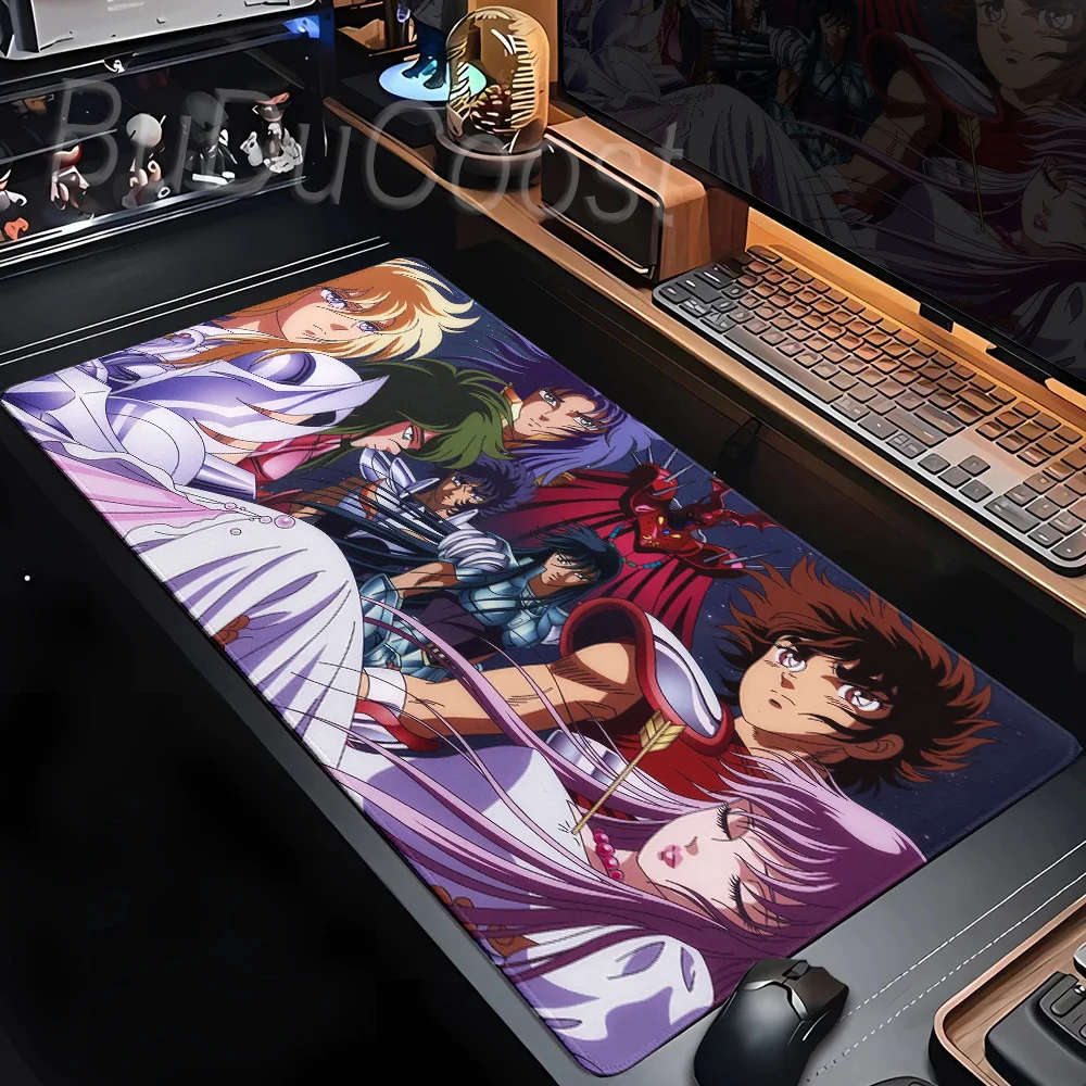 XXL Saint Seiya New Wallpaper Mouse Pad Gamer Desk Protector Gaming Mousepad Accessories Anime Mouse Mats Keyboard Pads Carpet