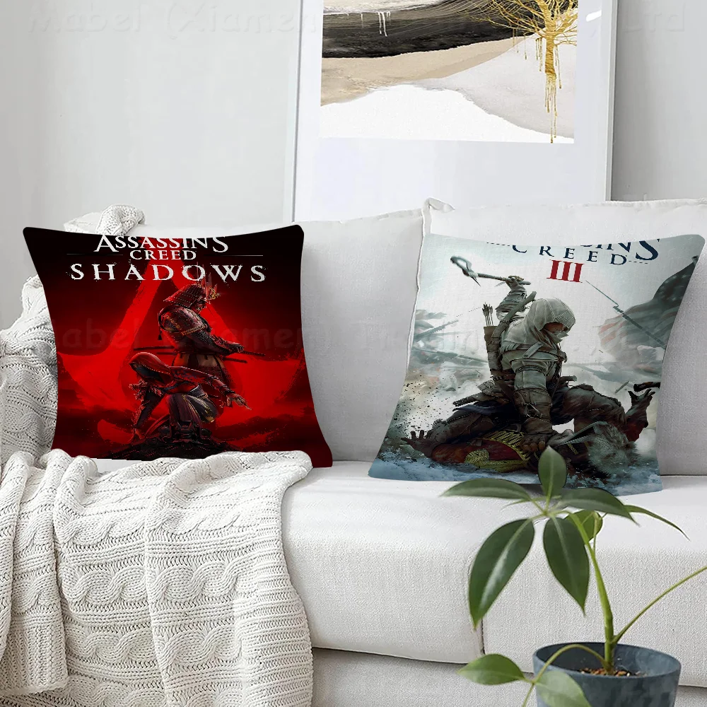 A-Assassins Creed GamePersonalized Picture Text Home Decorative Pillows Household Gifts 45x45cm