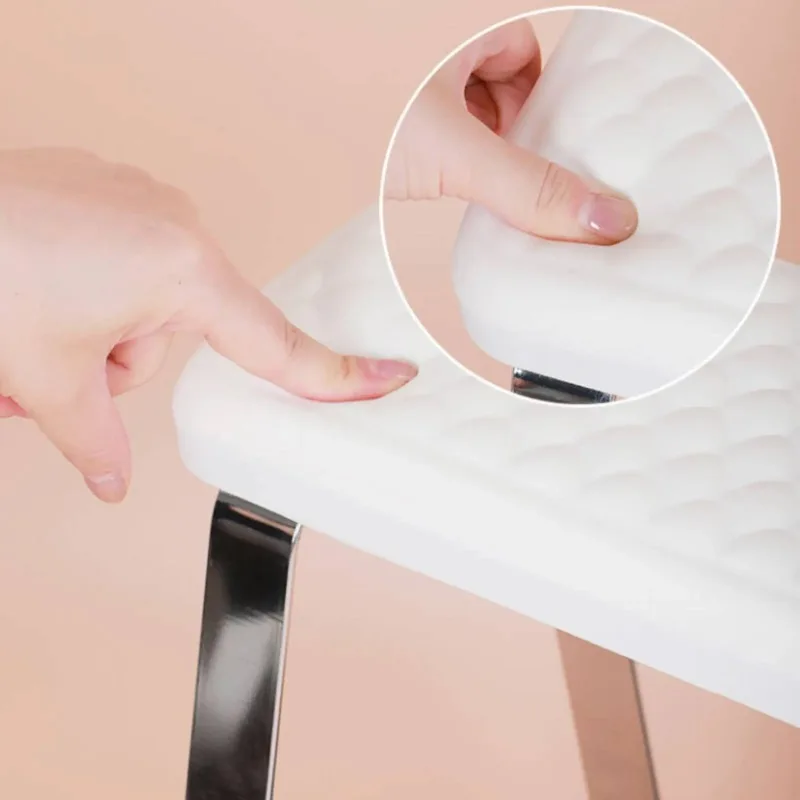 Mobile Pedicure Stool Portable Salon Foot Rest Bench Nail Technician Foot Rest Space Saving Beauty Equipment 360° Wheels for Spa