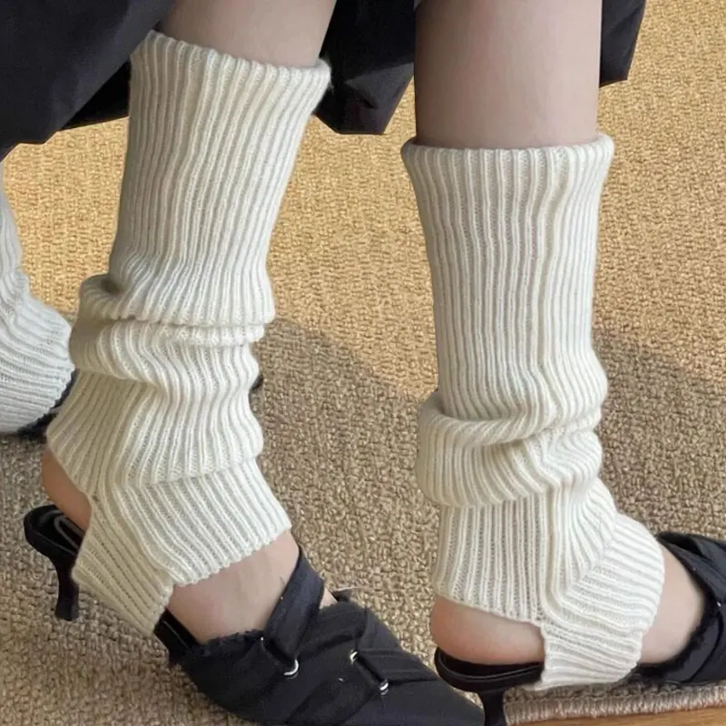 

Women Leg Warmers Fluffy Winter Socks Girl Female Leg Cover for Gym Y2k Wool Latin Dance Ballet Yoga Lolita Knit Long Stocking