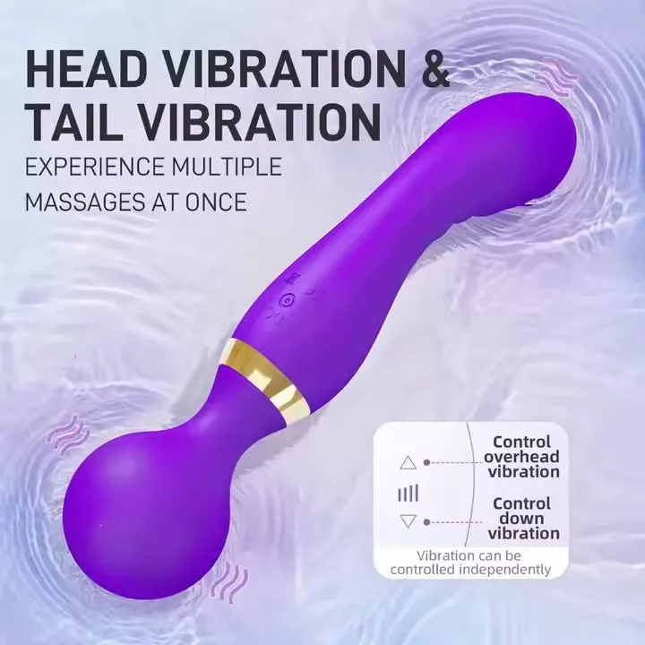 22CM Double Side Vibrator Realistic Penis Strong Motor G-spot Clitoral Stimulator Wand Dildo Female Masturbator Adult Sex Toys