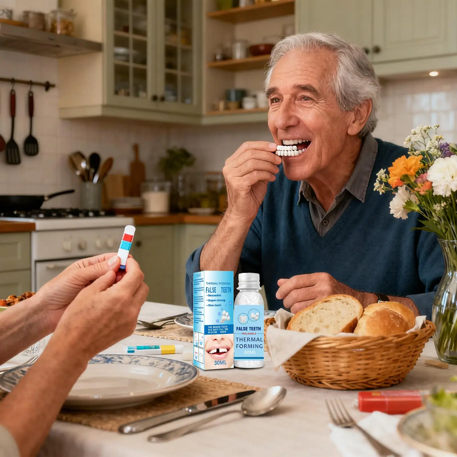 30 مللي خرز الأسنان الصناعية إصلاح استبدال خرز الأسنان الكاذبة القابل للتشكيل للنساء والرجال والحفلات اليومية والاحتفالات والأحداث الاجتماعية #3