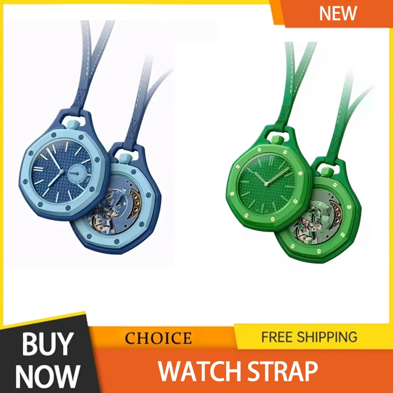 

24 Years Old New Pocket Watch Octagonal Pop Style Neck Quartz Movement Candy Color Quartz Watch Color