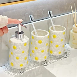 Creative Flower Shaped Ceramic Emulsion Bottle Shampoo Shower Gel Bottle Soap Dispenser Portable Soap Bottle Bathroom Supplies