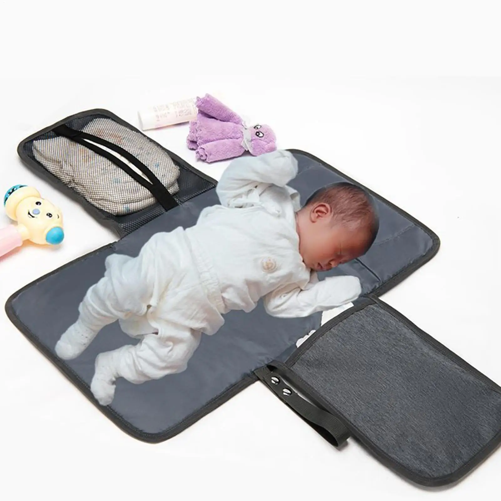 

Сумка для подгузников, кошелек большой емкости с крючком для коляски, детская сумка для подгузников с пеленальной подушечкой для повседневных пляжных путешествий, коротких поездок