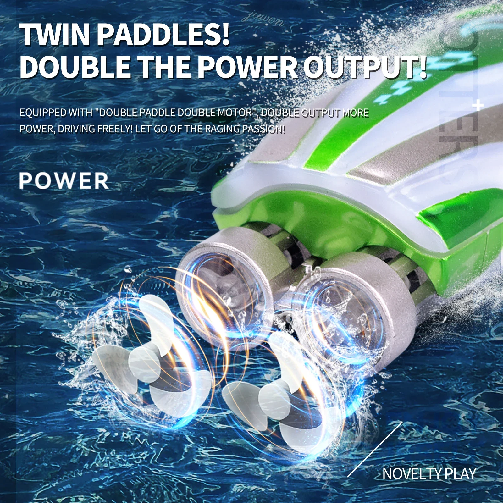 Mini Bote RC de 4 Canales con Control Remoto, Barco Acrobático con Luz, Juguete Acuático Giratorio para Baño y Piscina, Lancha Rápida Radiocontrolada, Regalo para Niños