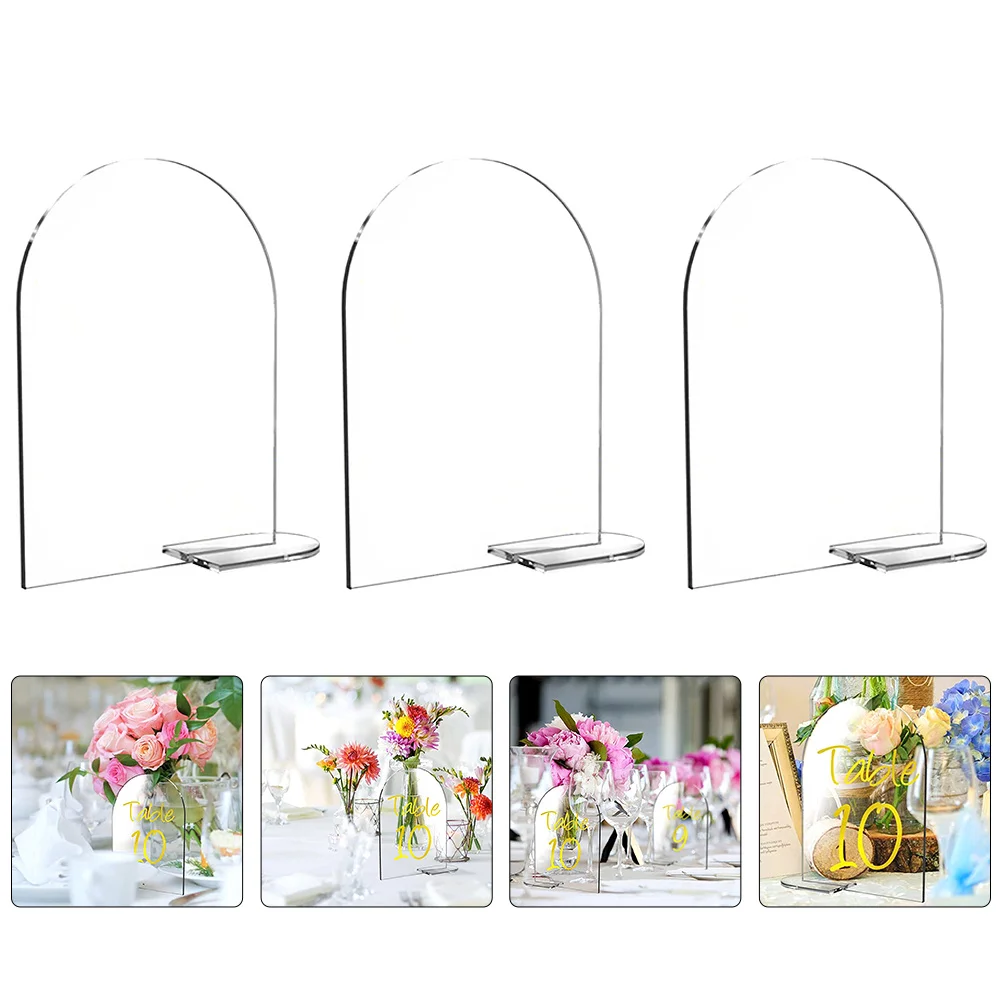 

10pcs Acrylic Place Cards Clear Table Number Holders For Wedding Party Seating Signs Multi-Function Display Stands Reusable