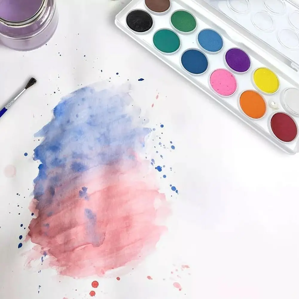 Washable Watercolor Paint Set With Water Brush Pen 8/12/16 Colors Watercolor Paint Palette Portable Water Color Paints