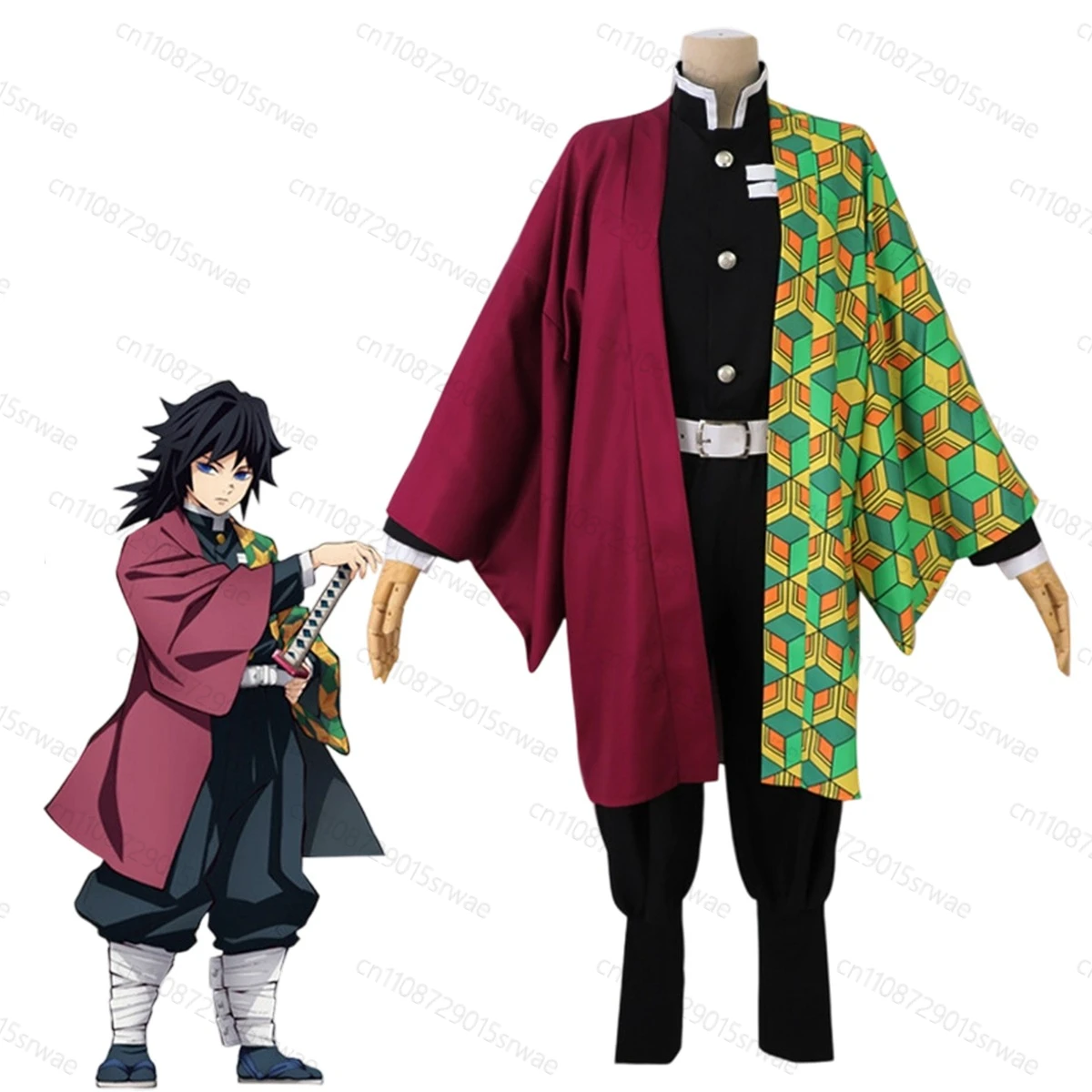 

2025 Anime Demon Slayers Cosplay Costumes Tomioka Giyuu Cosplay Costumes Costumes Adult Accessories Suit Uniforms