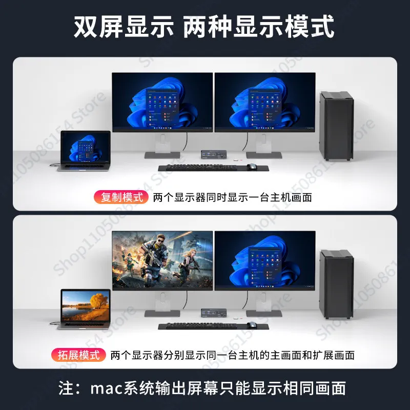 Typec kvm switcher two in two out HDMI4K60HZDP120HZ shared keyboard mouse printer TF card 13 in 1