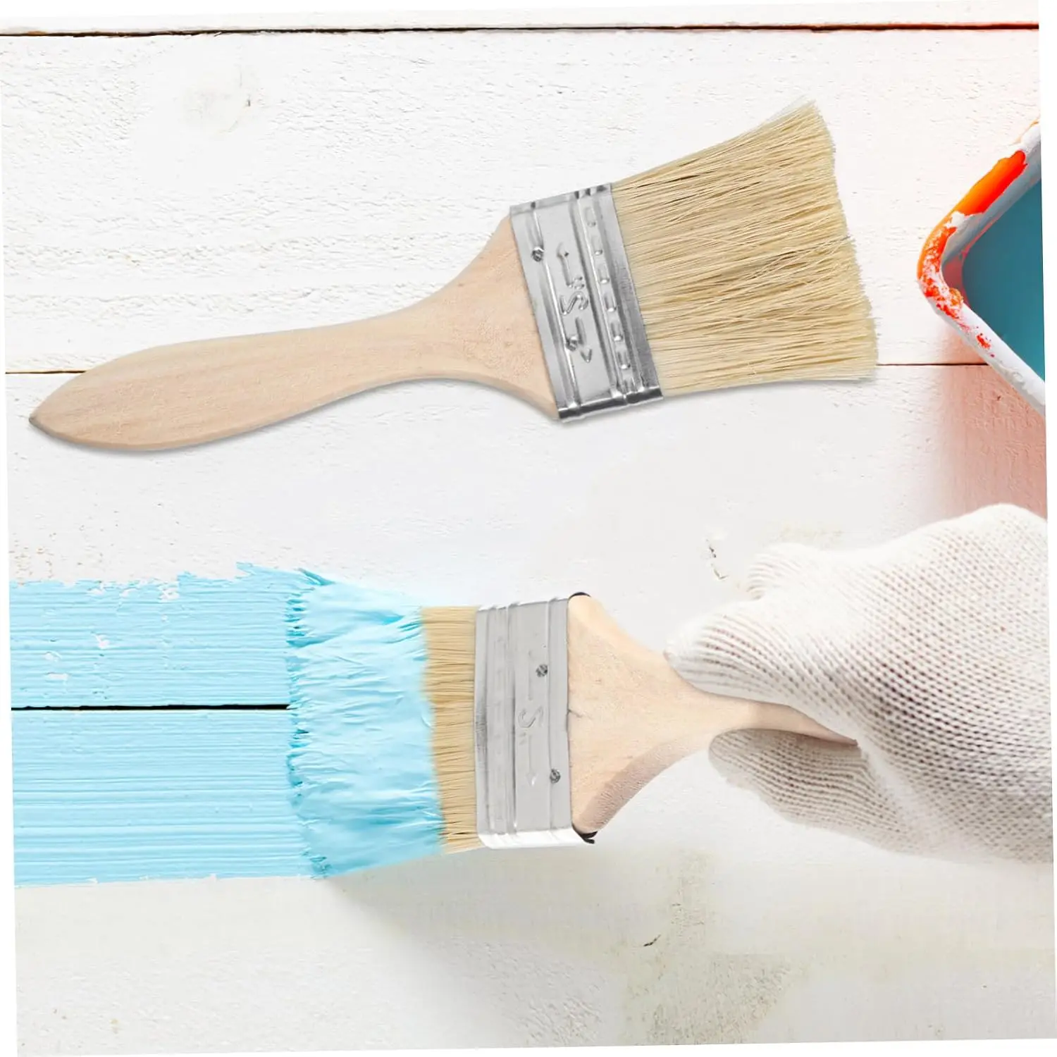 5/20pcs Furniture Paint Brushes Wooden Handle Wall Edging Corner Painting Brush DIY Glue Application Tool Art Crafts Supplies
