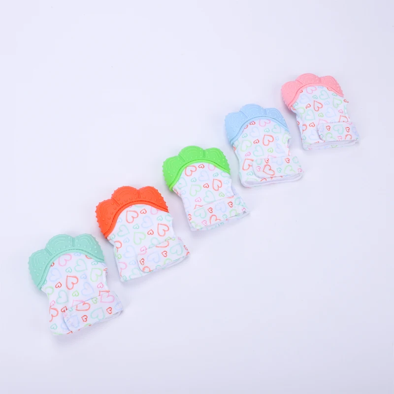 Baby Silicone Mitts Teething Mitten Cartoon Shaped Glove Soft Teething Chewing Toy Baby Stuff Baby Printed Gloves For Children