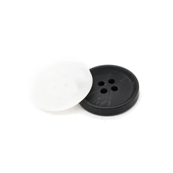 EQUBO 15/18/21/25mm 4 Holes White Black Horn Pattern Resin Buttons for Clothes Men Coat Suit Jacket Sewing Accessories Wholesale