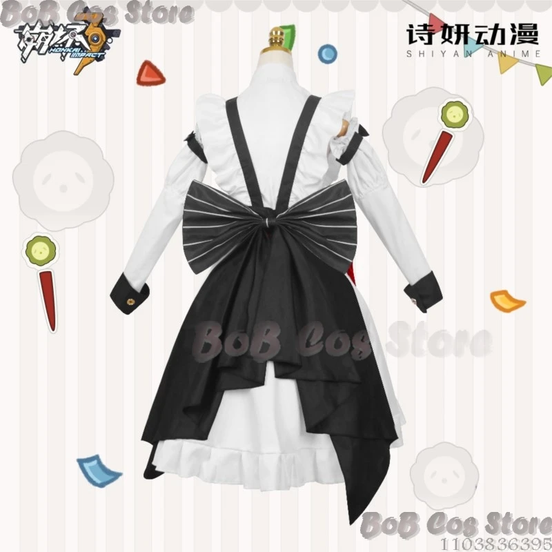 Theresa Apocalypse Game Honkai Impact 3 Cosplay Costume White Wig Women Girl Lolita Maid Dress Set Holloween Roleplay Customized