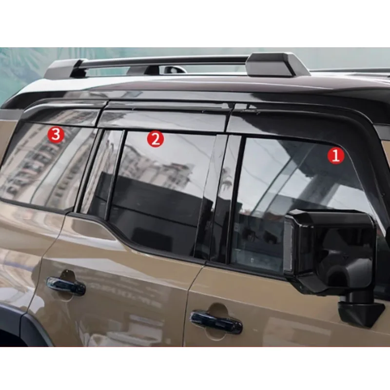car accessories For LEXUS GX GX550 2024 2025 2026 black silvery Window Visor Vent Shades Sun Rain 6PCS
