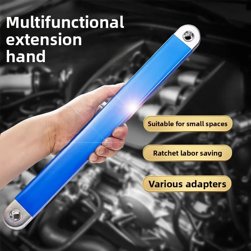

Ratchet Torque Extension Wrench 15 Inch Tight Space Tool with 1/2 1/4 3/8 Drive Adapters Universal for Car Repair Mechanics