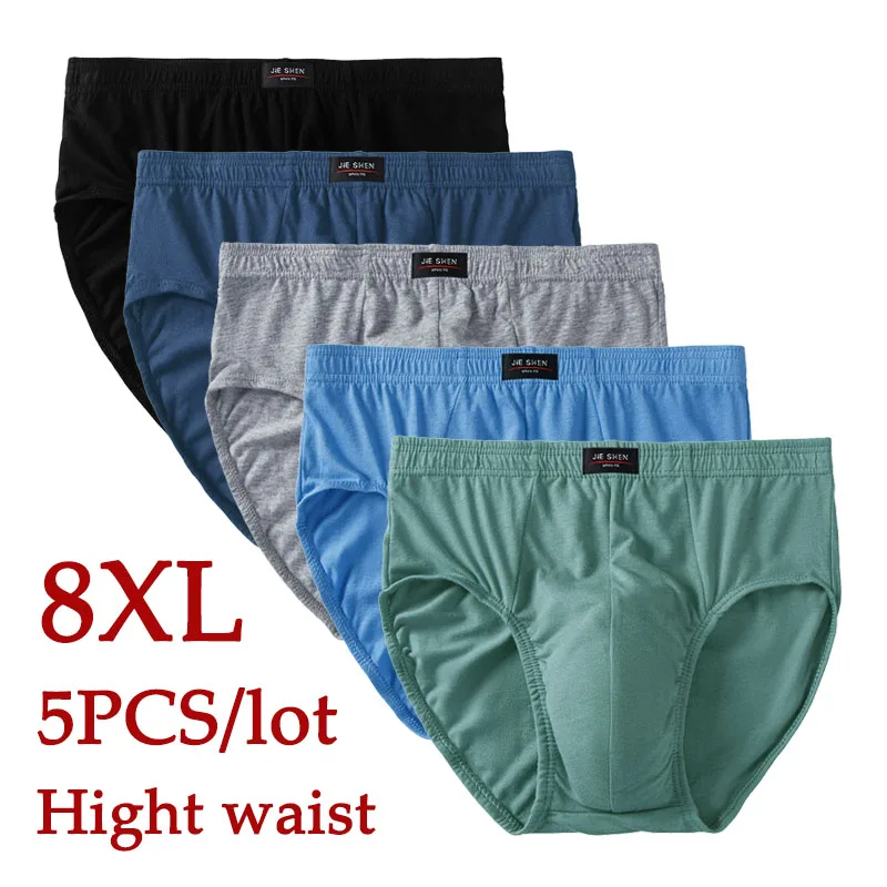 

5pcs/Lot 8XL 100%Cotton Men Briefs Men's Underwear Male Briefs Underpants for Men Panties Mens Pant Men Shorts Comfortable new