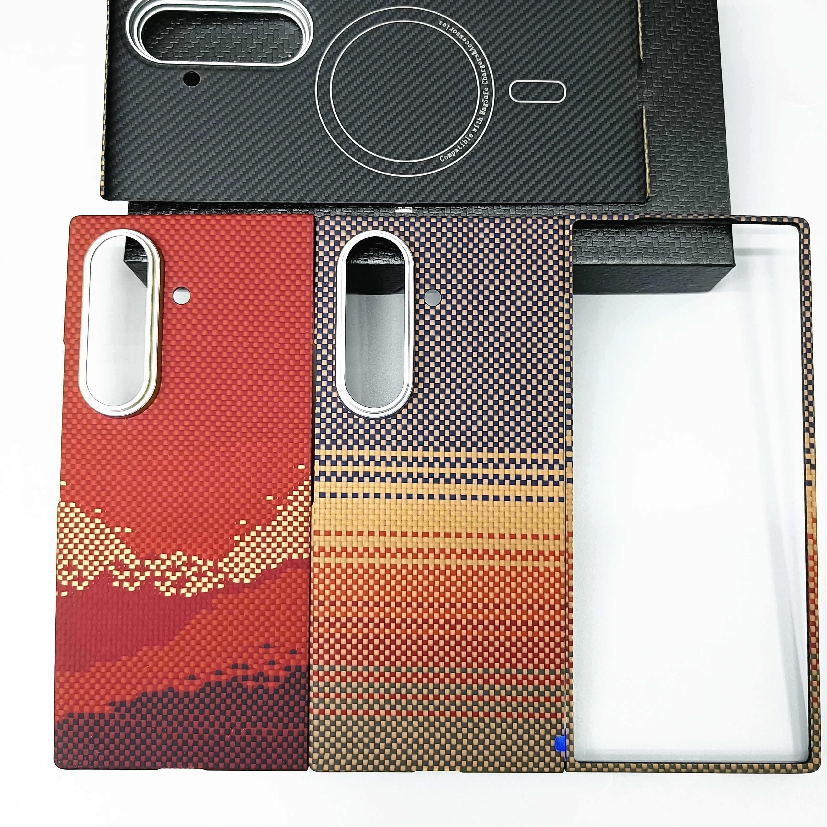 

Genuine Aramid Carbon Fiber Magsafe Case For Samsung Galaxy Z Fold 7 Fold7 Matte Thin Sunset Moonrise Magnetic Bulletproof Cover