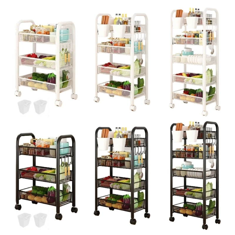 

dwan Multipurpose Kitchen Storage Shelves Carbon Steel Fruit Veggie Organizers Basket