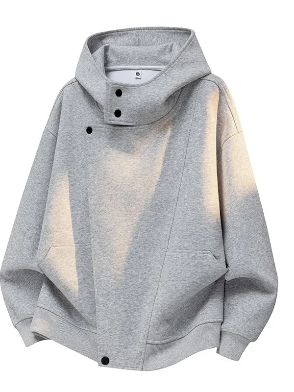 

Американский свитшот-кардиган оверсайз из плотной ткани, без структуры, с деконструированным дизайном, для мужчин, свободного кроя, больших размеров, осенний, модный, с капюшоном