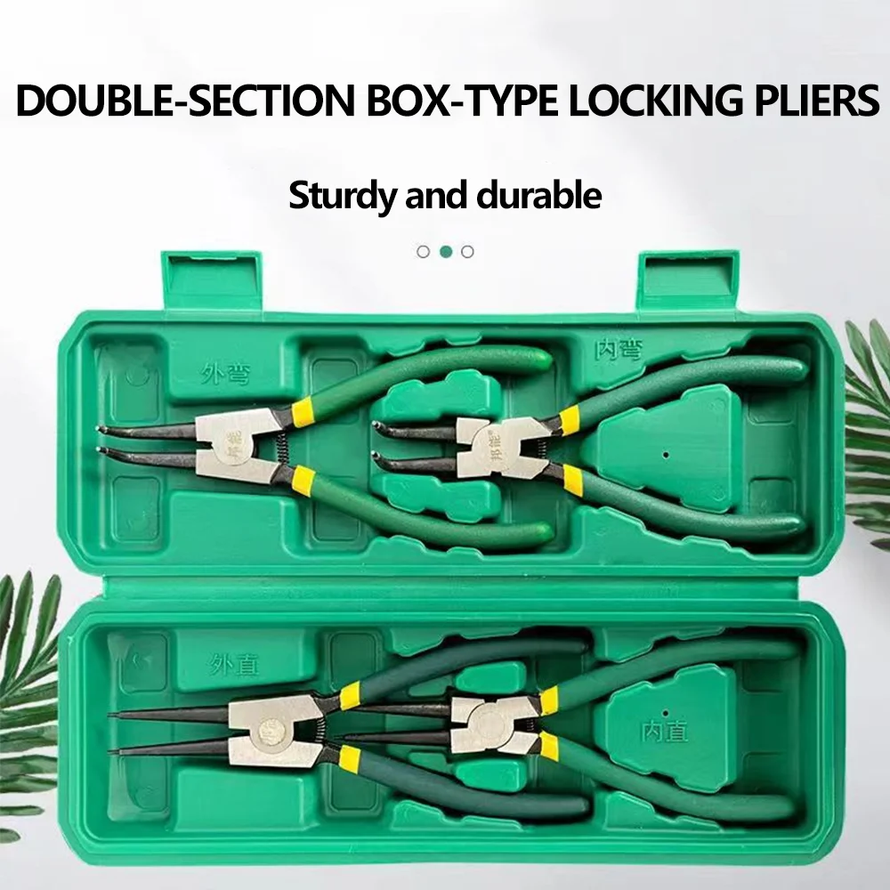 

4PCS/SET Circlip Plier Kits Remover Tools Long Nose Plier Staight Bent Plier Inner Outer Staight Bent Plier Retaining Snap Ring