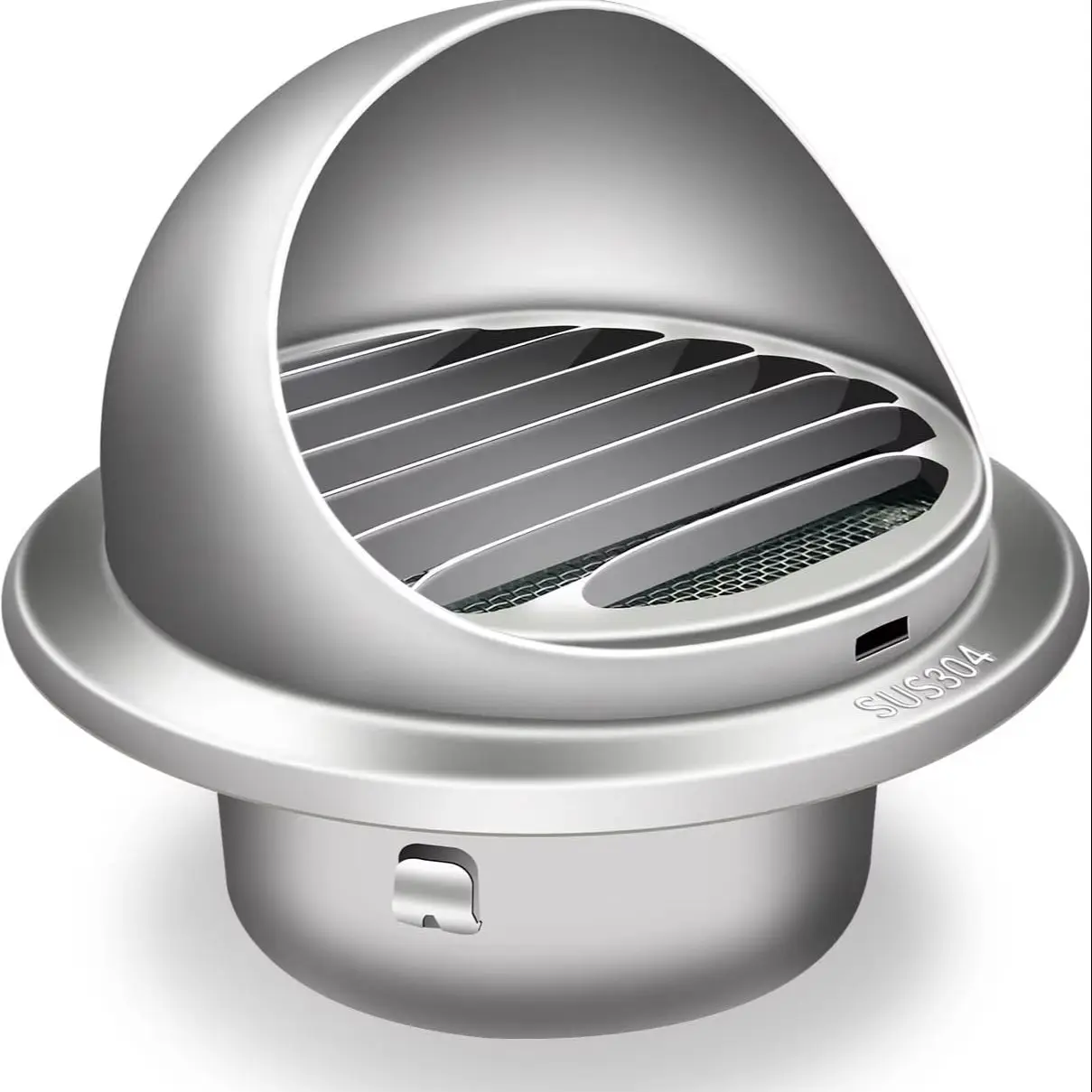 Aygrochy Ventilatierooster 100mm Met Kap 304 RVS Rond Uitlaatrooster Schroef Insectenbeschermend Rooster Flens Ventilatierooster Ventilatierooster Rooster