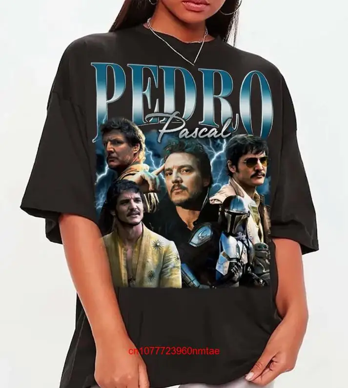 Vintage Pedro Pascal T Shirt Retro 90s Narco Fans long or short sleeves