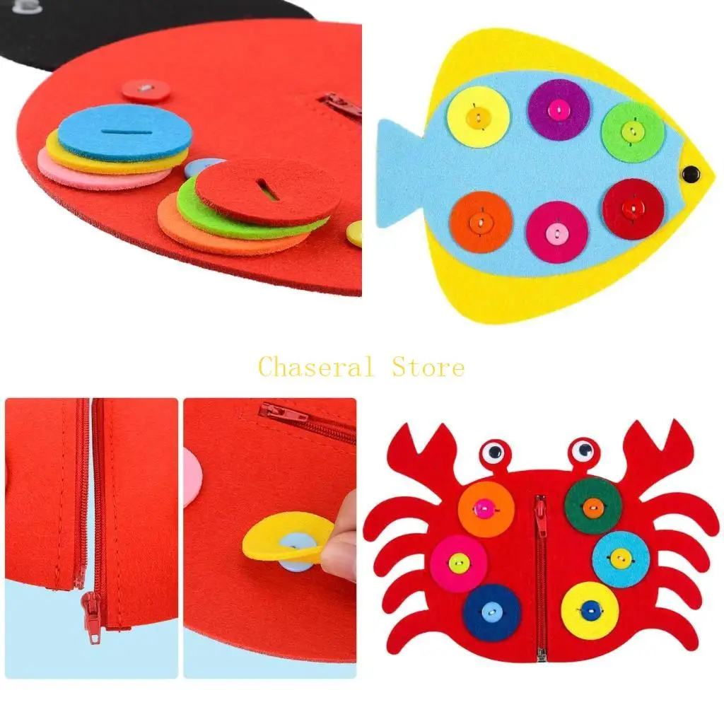 

E7CE Kids Training Portable Sewing Buttons Educational Learning Board
