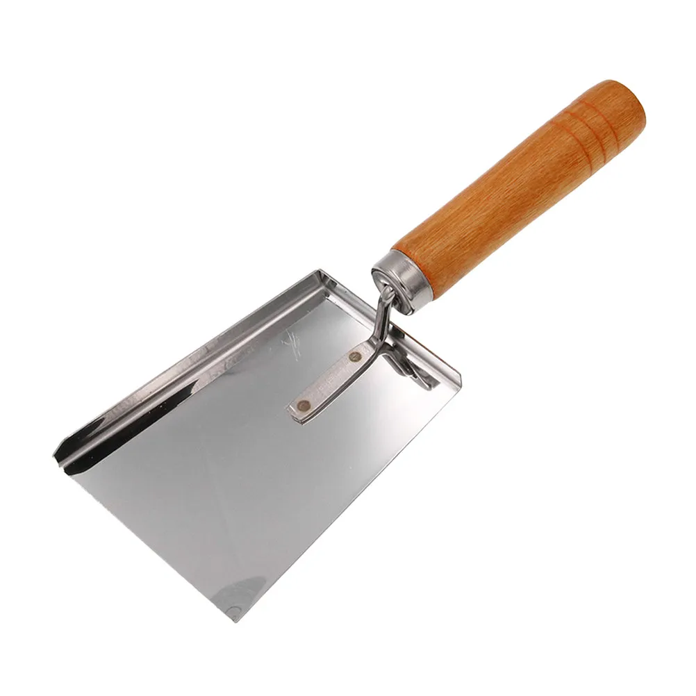 Stainless Steel Beehive Shovel with Ergonomic Wood Handle for Hive Frame Scraping Wax Removal Comfortable Grip Portable